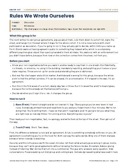 Rules We Wrote Ourselves, first page
