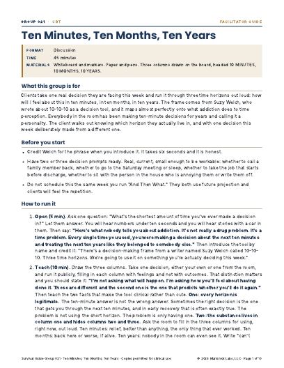 Ten Minutes, Ten Months, Ten Years, first page