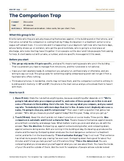 The Comparison Trap, first page