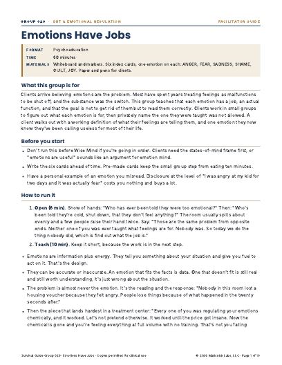 Emotions Have Jobs, first page