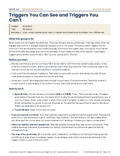 Triggers You Can See and Triggers You Can't, first page