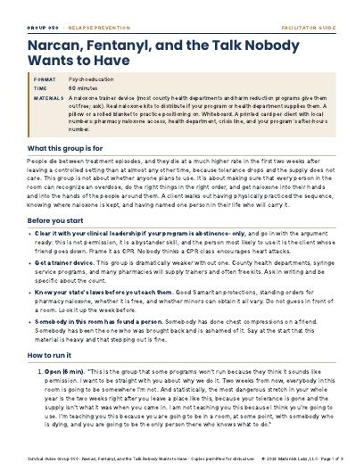 Narcan, Fentanyl, and the Talk Nobody Wants to Have, first page