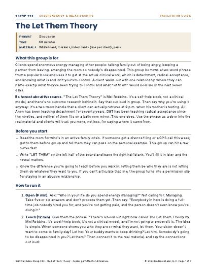 The Let Them Theory, first page