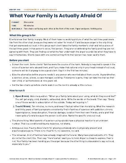 What Your Family Is Actually Afraid Of, first page