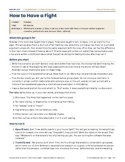 How to Have a Fight, first page