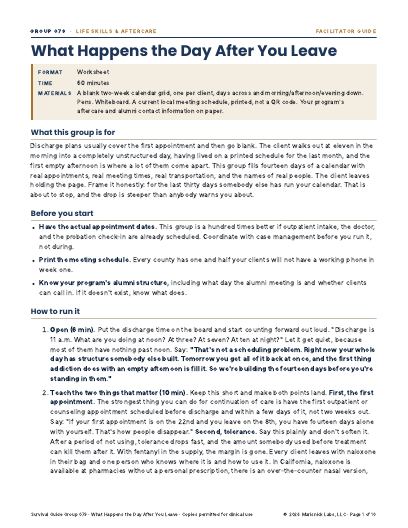 What Happens the Day After You Leave, first page