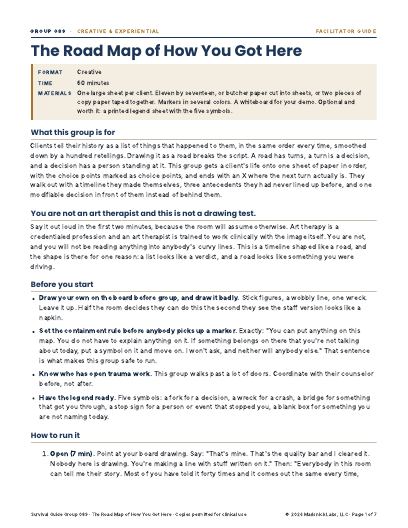 The Road Map of How You Got Here, first page