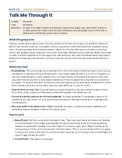 Talk Me Through It, first page