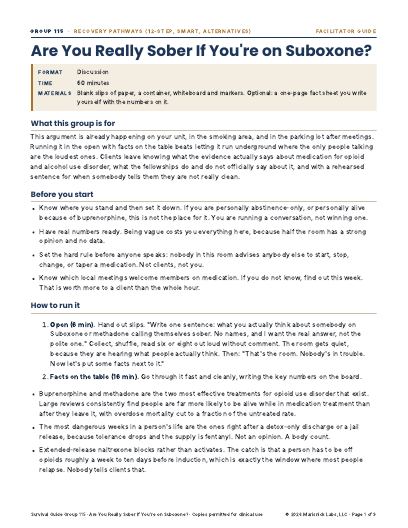 Are You Really Sober If You're on Suboxone?, first page
