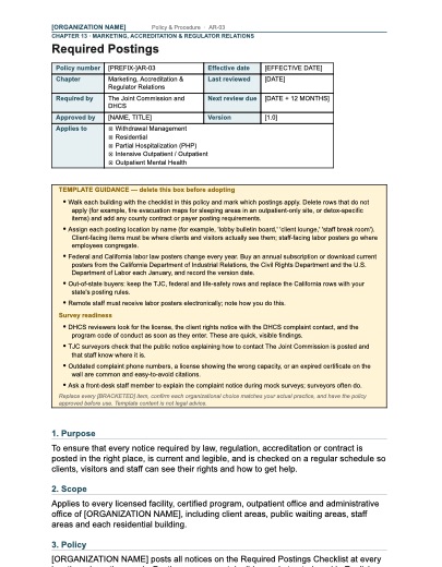 AR-03 Required Postings, first page