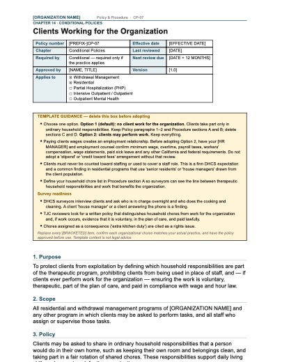 CP-07 Clients Working for the Organization, first page