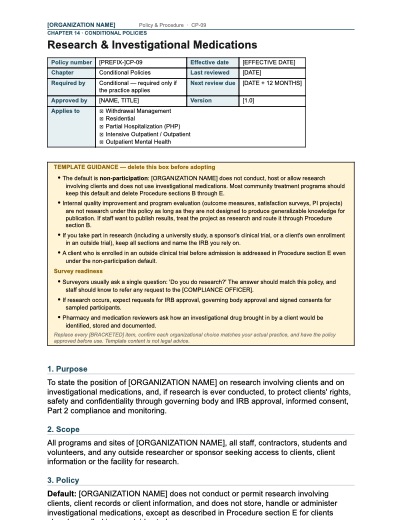 CP-09 Research & Investigational Medications, first page