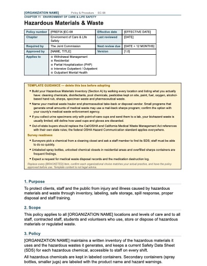 EC-08 Hazardous Materials & Waste, first page