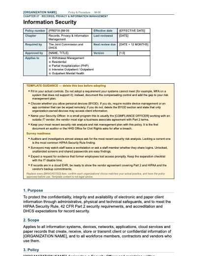 IM-06 Information Security, first page