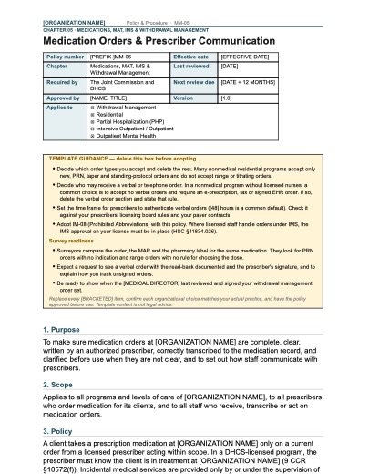 MM-05 Medication Orders & Prescriber Communication, first page