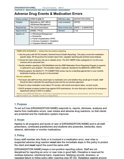 MM-07 Adverse Drug Events & Medication Errors, first page