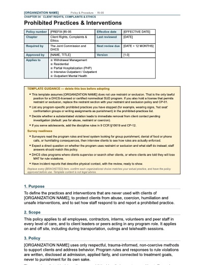 RI-05 Prohibited Practices & Interventions, first page