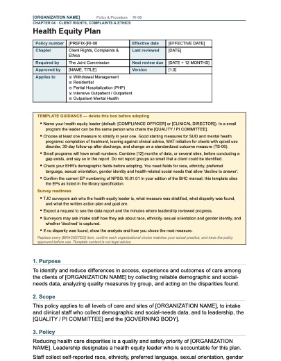 RI-08 Health Equity Plan, first page