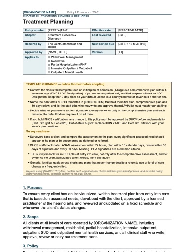 TS-01 Treatment Planning, first page