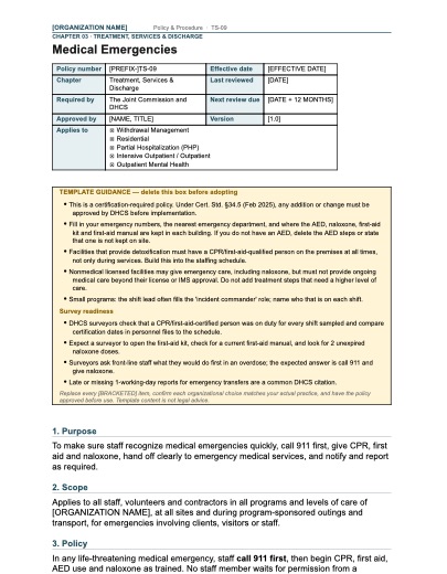 TS-09 Medical Emergencies, first page
